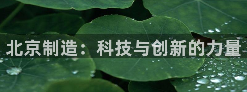 天宏娱乐学：北京制造：科技与创新的力量