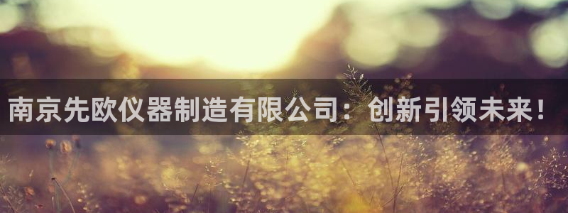 天宏娱乐彬彬叔：南京先欧仪器制造有限公司：创新引领未来！